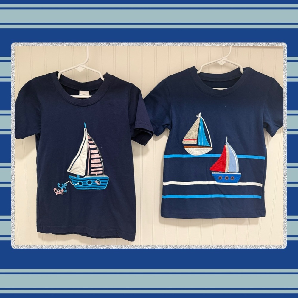 ⛵️ ⚓️ Set of 2 Sailboat Shirts ||Size 5yrs, Size 3years||